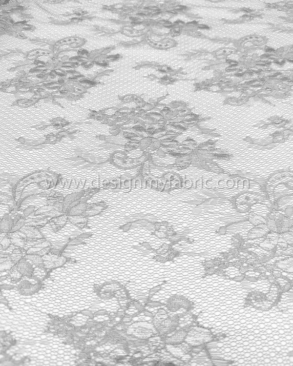 Grey french lace fabric #70090 - Image 2