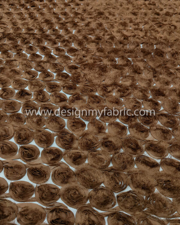 3D brown flower fabric #80264 - Image 5