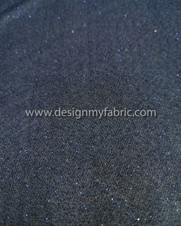 Navy blue glitter chiffon fabric #95077 - Image 2