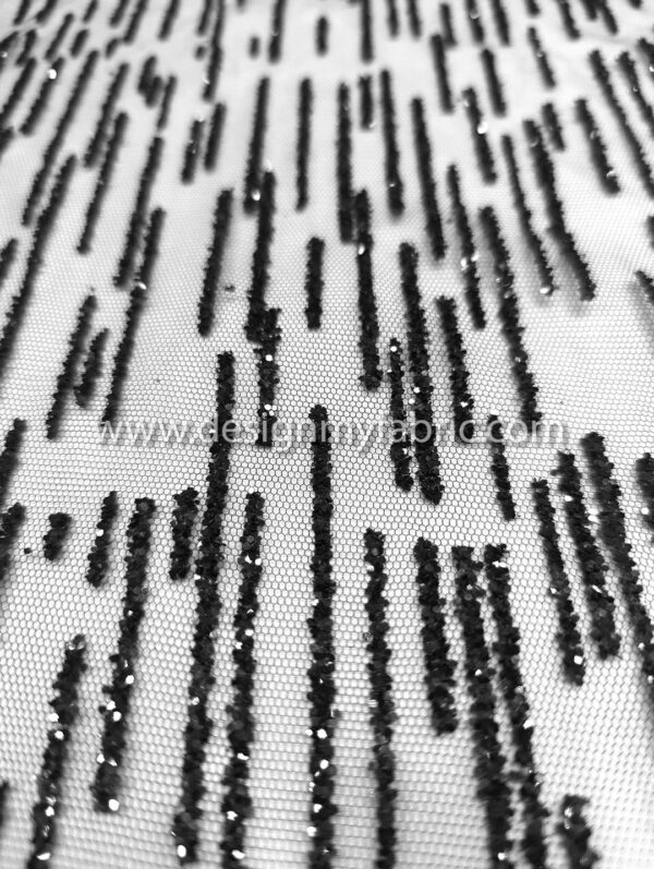 Black net glitter fabric #81069 - Image 2