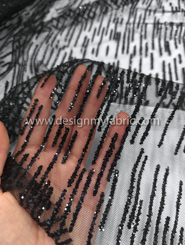 Black net glitter fabric #81069 - Image 3