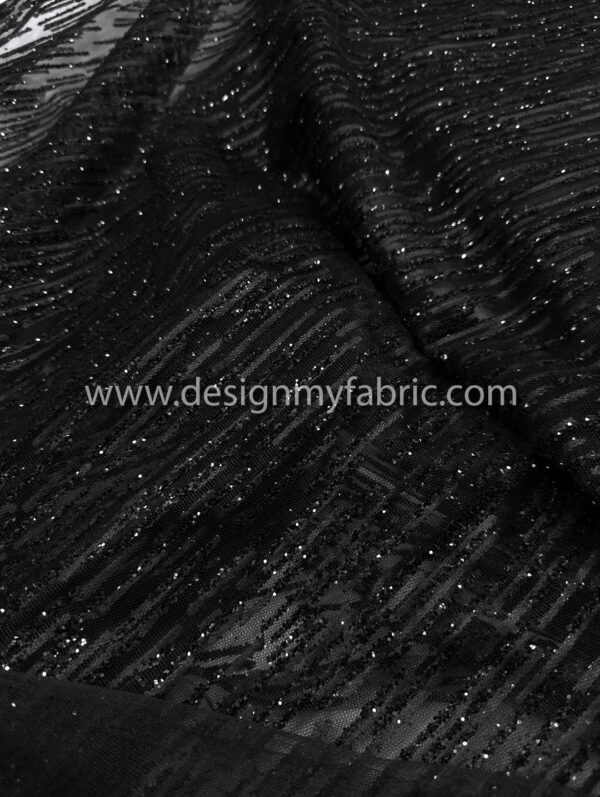 Black net glitter fabric #81069 - Image 4