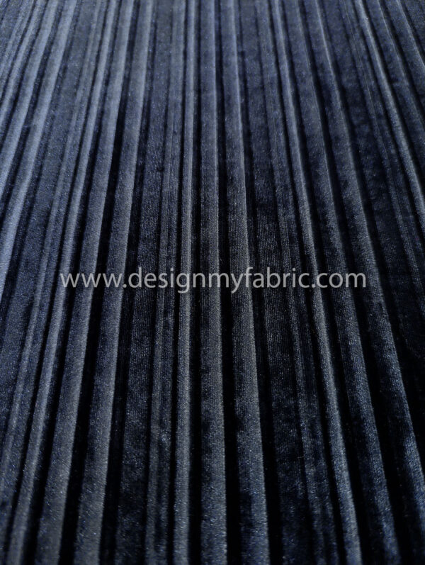 Dark grey tint blue velvet fabric #91934 - Image 2