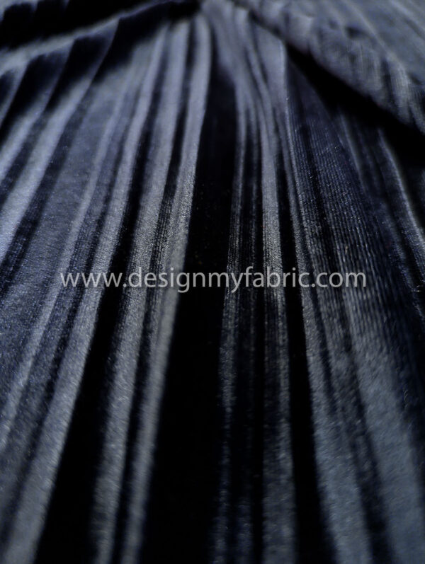 Dark grey tint blue velvet fabric #91934 - Image 4