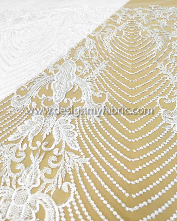 White bridal floral lace and beads #99421 - Image 6