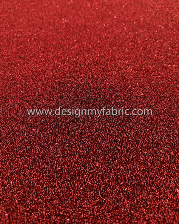 Red jersey glitter fabric #50995 - Image 2