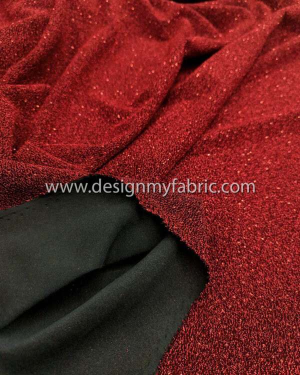 Red jersey glitter fabric #50995 - Image 5