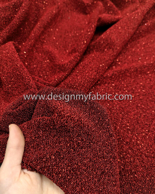 Red jersey glitter fabric #50995 - Image 4