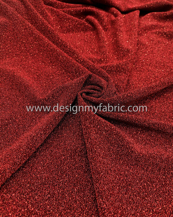 Red jersey glitter fabric #50995 - Image 6