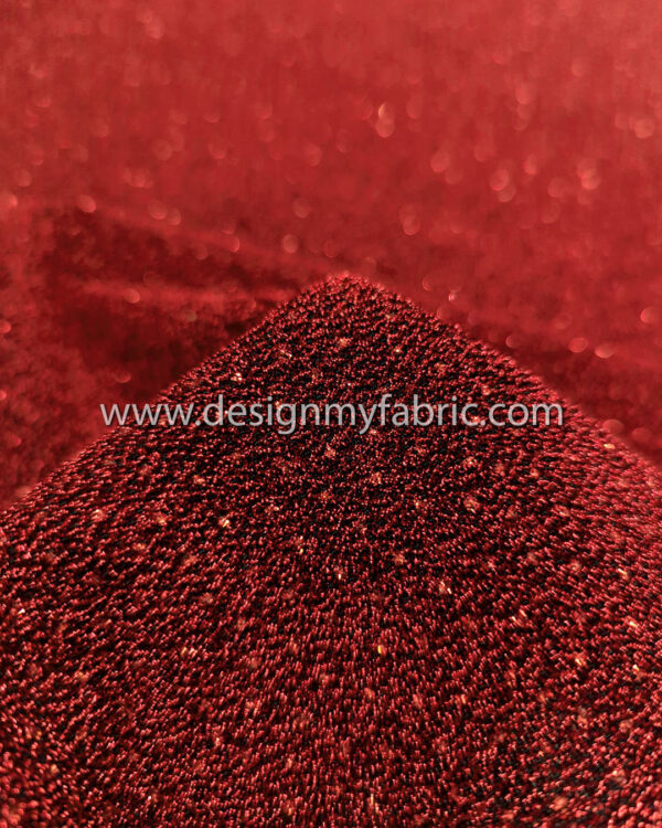 Red jersey glitter fabric #50995 - Image 3