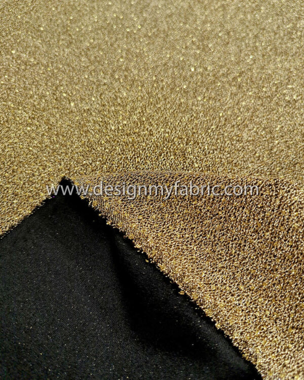 Gold jersey glitter fabric #50990 - Image 6