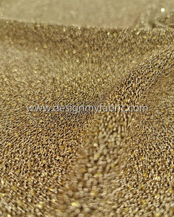 Gold jersey glitter fabric #50990 - Image 4