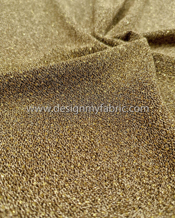 Gold jersey glitter fabric #50990 - Image 5