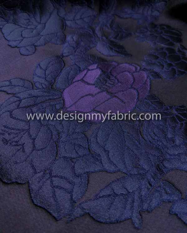 Purple and navy blue floral jacquard #99550 - Image 2