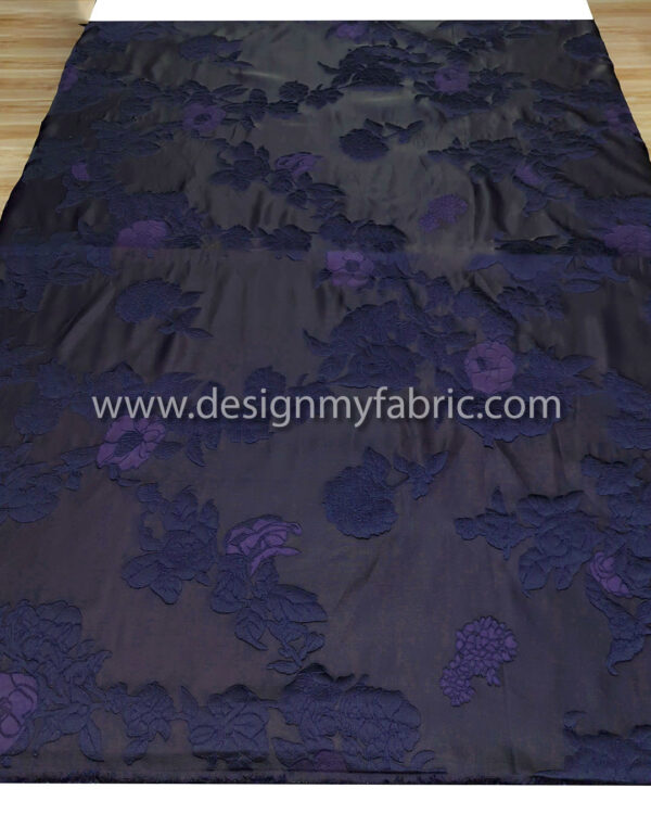 Purple and navy blue floral jacquard #99550 - Image 5