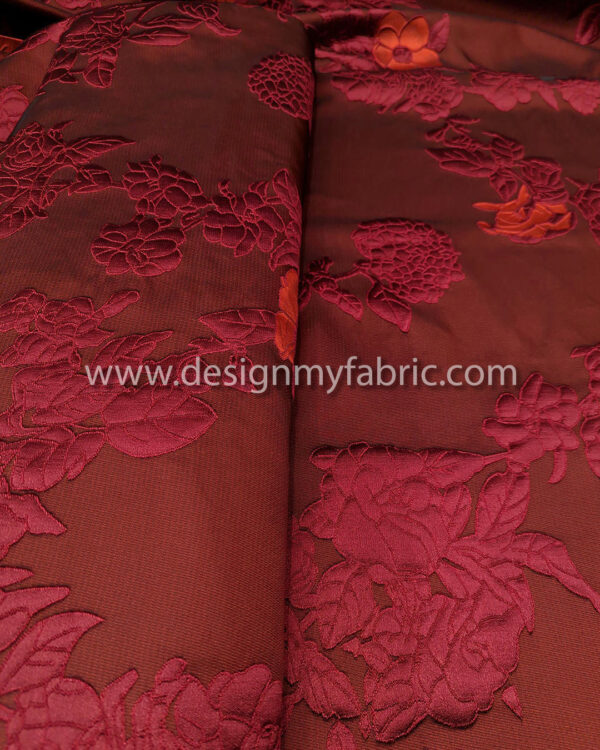 Burgundy floral jacquard #99552