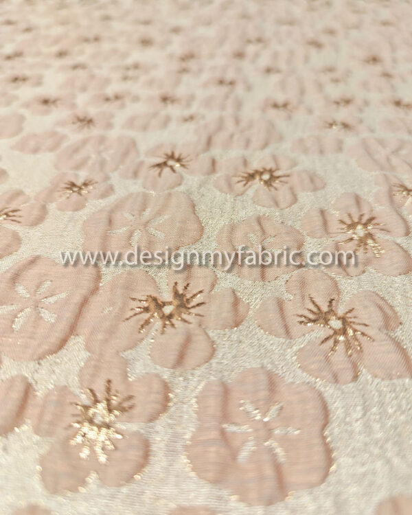 Pastel pink floral jacquard #91955 - Image 2