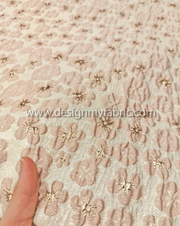 Pastel pink floral jacquard #91955 - Image 3