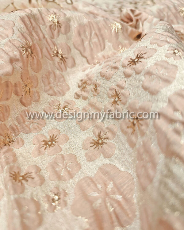 Pastel pink floral jacquard #91955 - Image 5