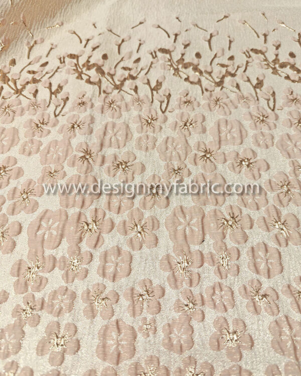 Pastel pink floral jacquard #91955 - Image 6