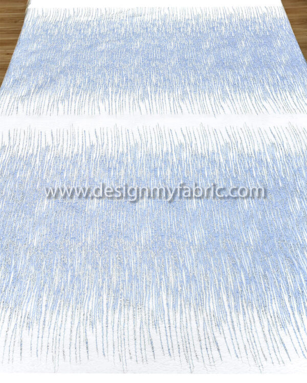 White organza with baby blue stripes #99557 - Image 6