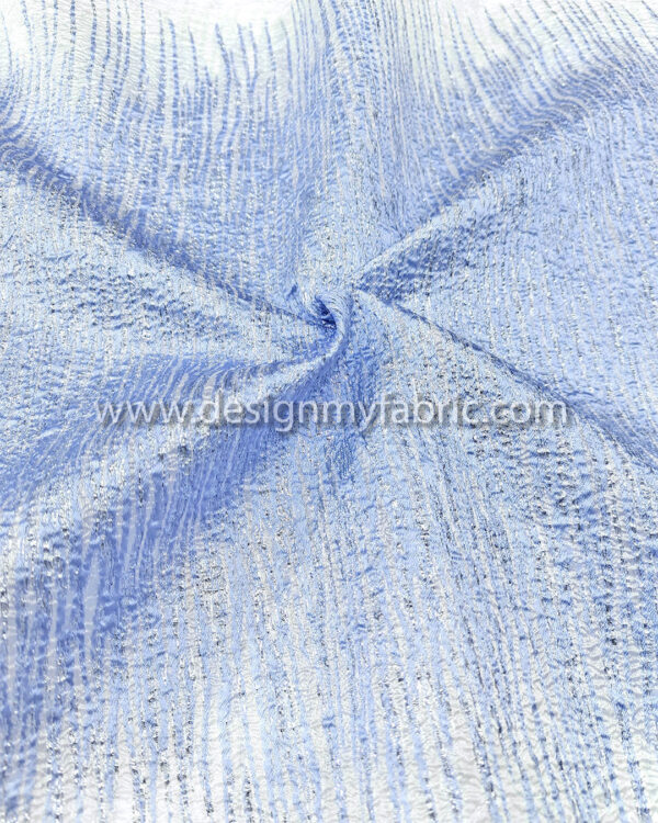 White organza with baby blue stripes #99557 - Image 5