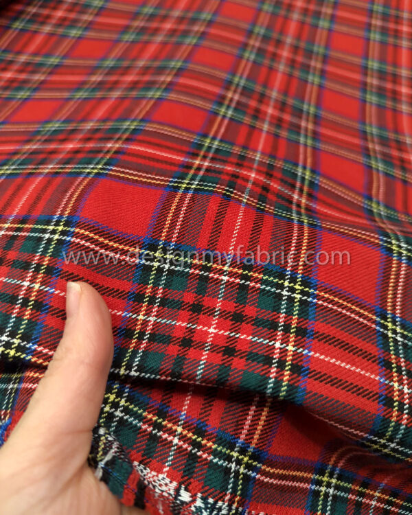 Red and green tartan fabric #50458 - Image 3