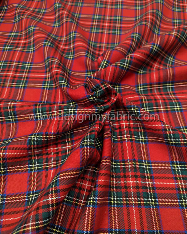 Red and green tartan fabric #50458 - Image 5