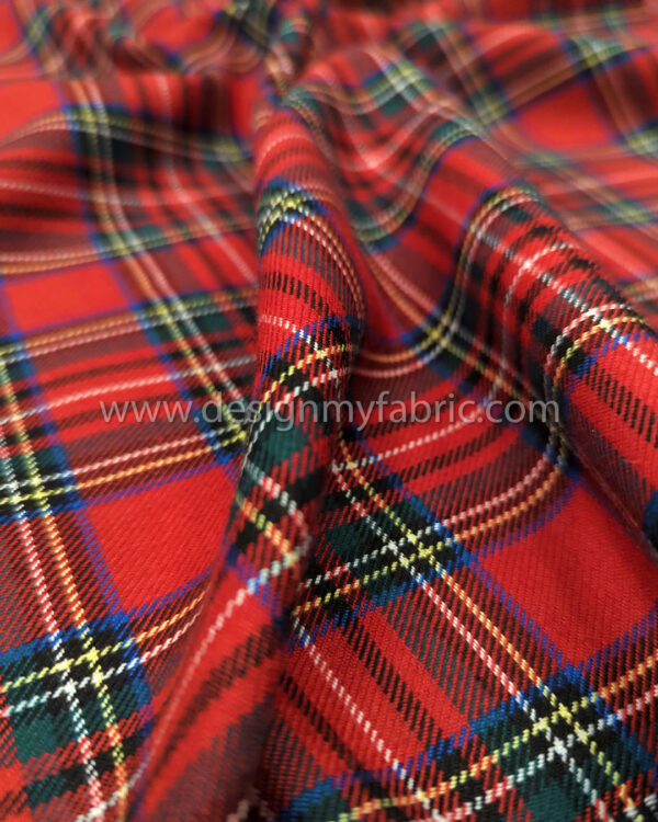 Red and green tartan fabric #50458 - Image 4