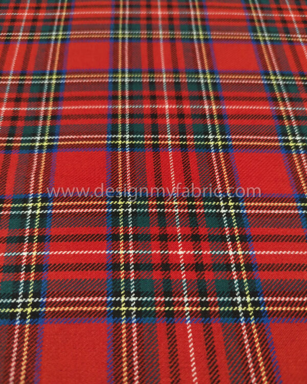 Red and green tartan fabric #50458 - Image 2