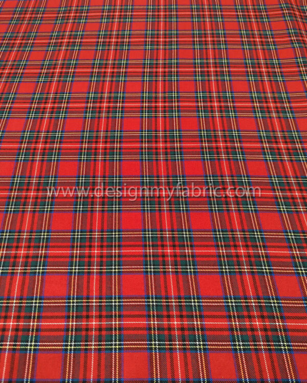 Red and green tartan fabric #50458 - Image 6