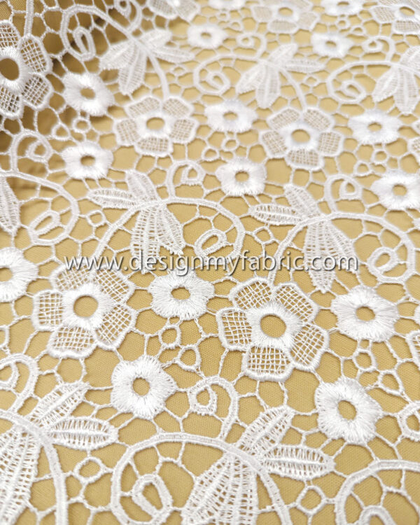 Off white guipure floral fabric #82654 - Image 5