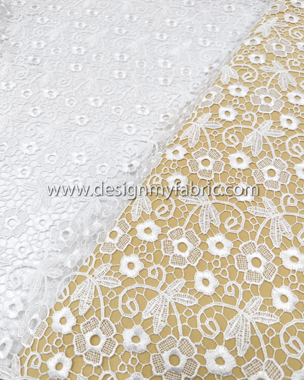 Off white guipure floral fabric #82654 - Image 7