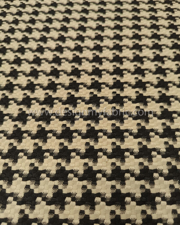 Beige and black houndstooth coating fabric #50462 - Image 2