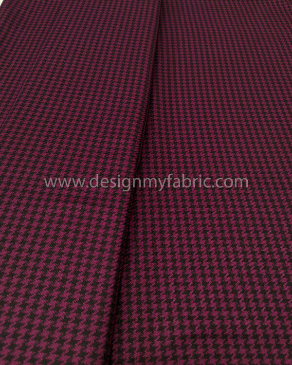 Purple and black houndstooth coating fabric #80988