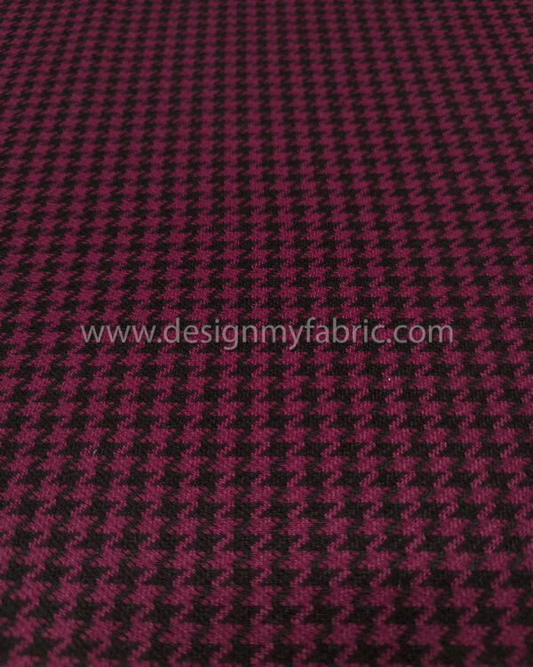 Purple and black houndstooth coating fabric #80988 - Image 2