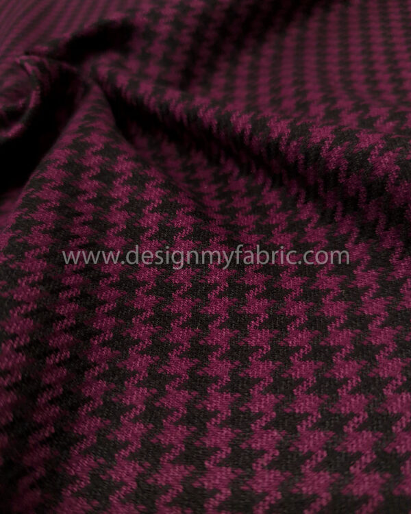 Purple and black houndstooth coating fabric #80988 - Image 4