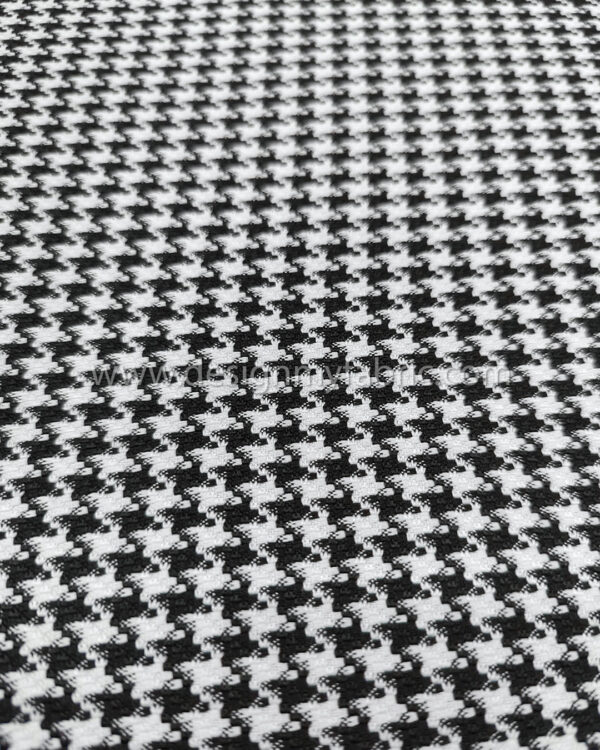 White and black houndstooth coating fabric #50466 - Image 2