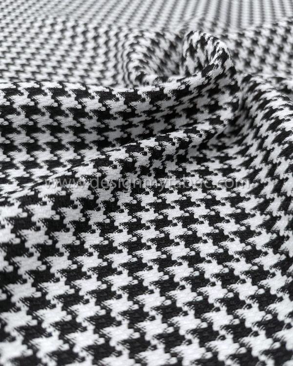 White and black houndstooth coating fabric #50466 - Image 4