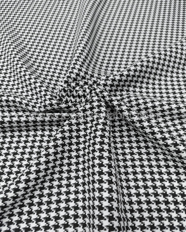 White and black houndstooth coating fabric #50466 - Image 5