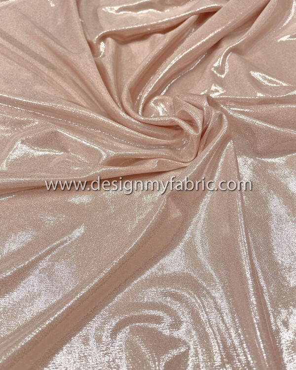 Light apricot spandex metallic fabric #51040 - Image 4