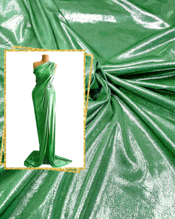 Green spandex metallic fabric #200271