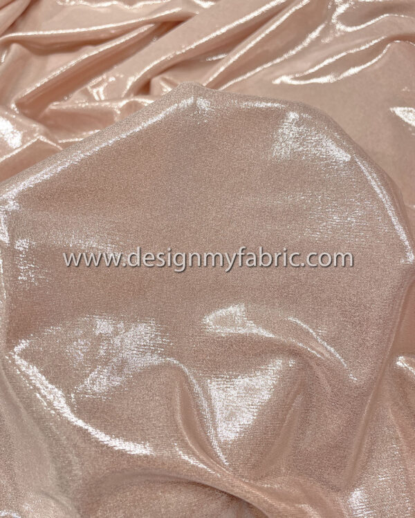 Light apricot spandex metallic fabric #51040 - Image 2