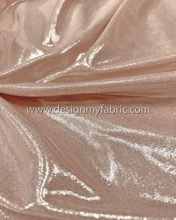 Light apricot spandex metallic fabric #51040 - Image 3