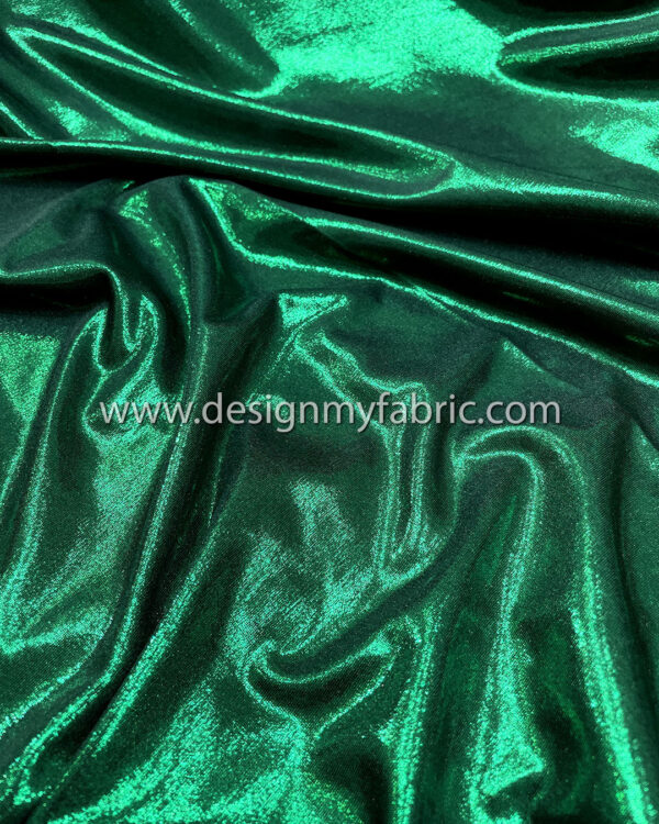 Dark green spandex metallic fabric #51033 - Image 2