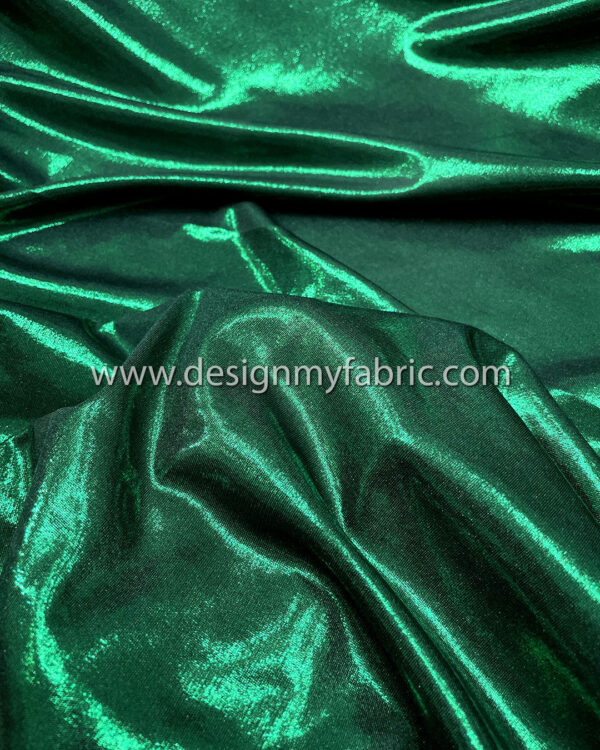 Dark green spandex metallic fabric #51033 - Image 3