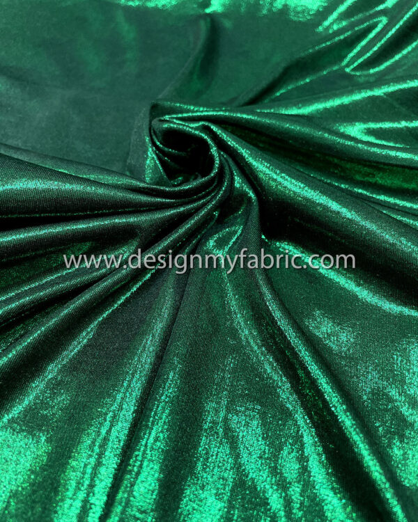 Dark green spandex metallic fabric #51033 - Image 4