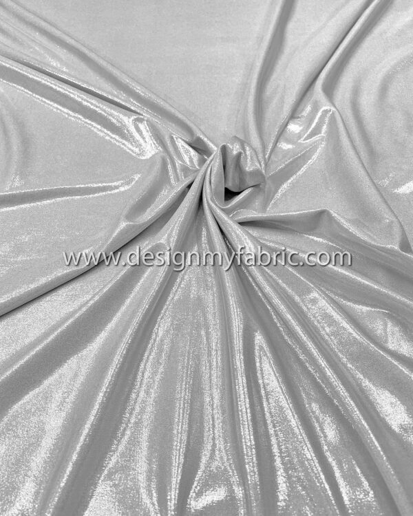 Silver spandex metallic fabric #51038 - Image 4