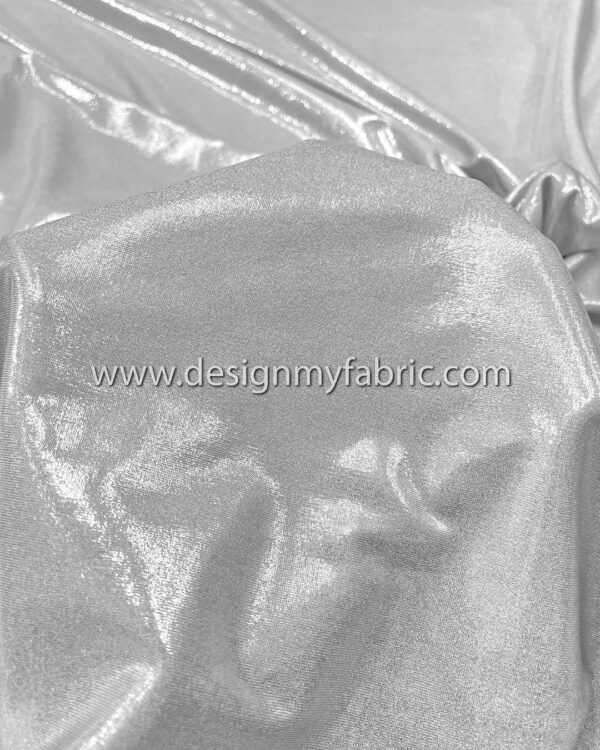 Silver spandex metallic fabric #51038 - Image 2