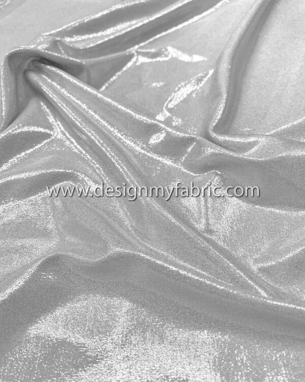 Silver spandex metallic fabric #51038 - Image 3